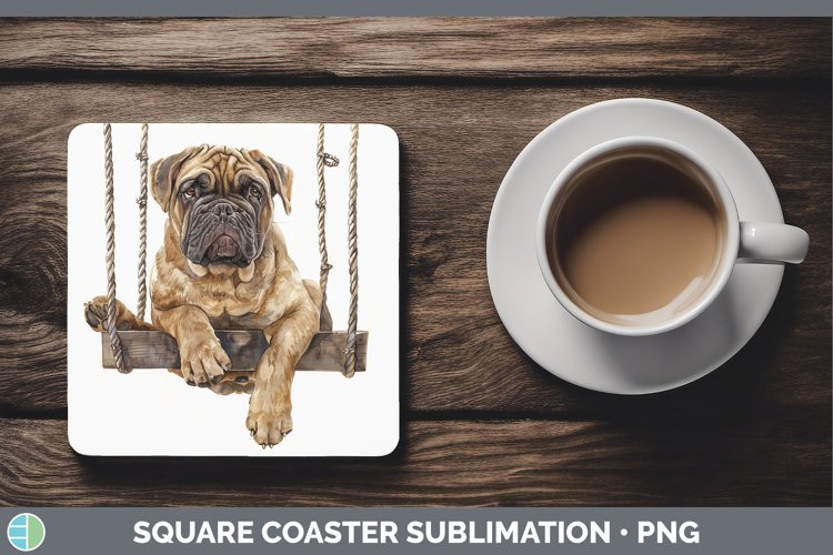 GorgeousSwinging Dogs Square Coaster design.