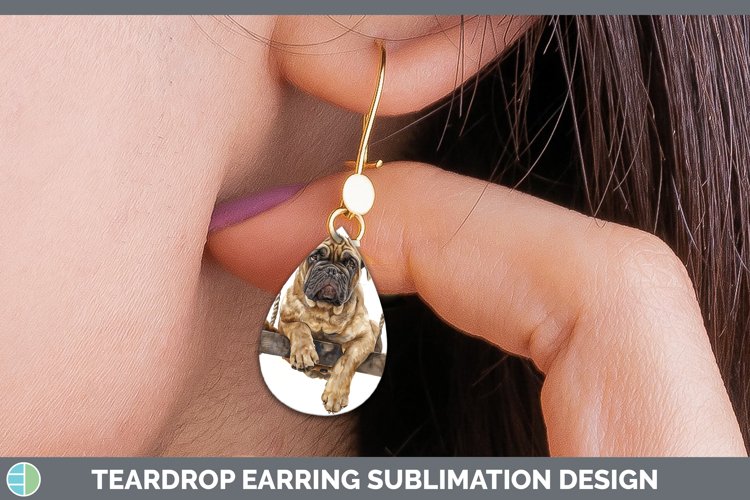 GorgeousSwinging Dogs Teardrop Earrings design.