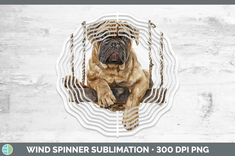 Swinging Dogs Mastiff Wind Spinner Sublimation Spinner Desig