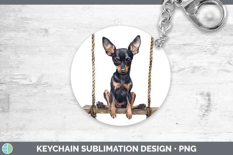 GorgeousSwinging Dogs Keychain design.