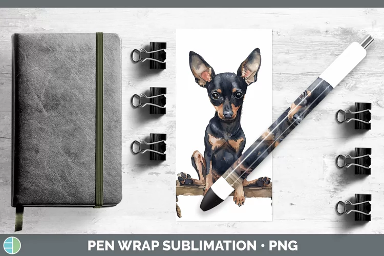Swinging Dogs Miniature Pinscher Pen Wrap Sublimation Epoxy