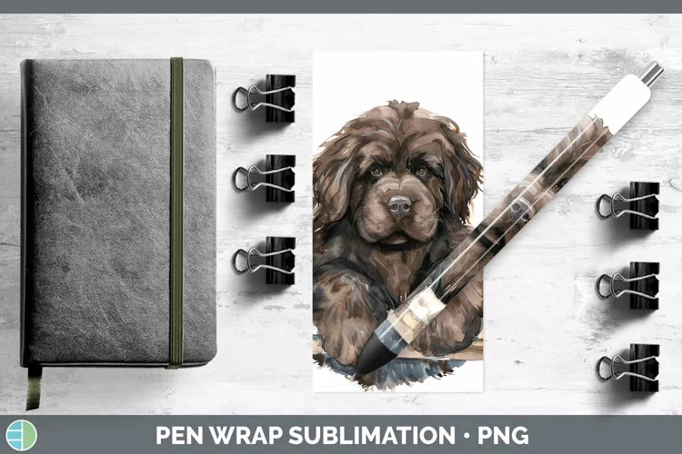 Swinging Dogs Newfoundland Pen Wrap Sublimation Epoxy Pen De