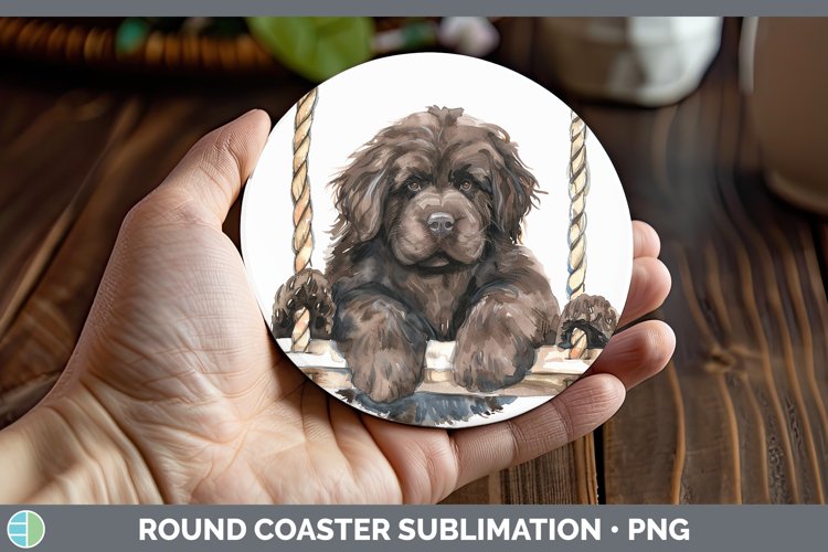 GorgeousSwinging Dogs Round Coaster design.