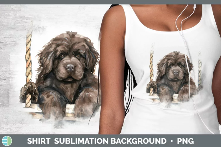 Swinging Dogs Newfoundland Shirt Sublimation Sublimation Bac