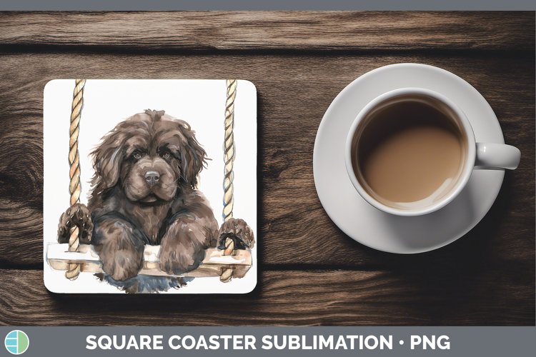 GorgeousSwinging Dogs Square Coaster design.