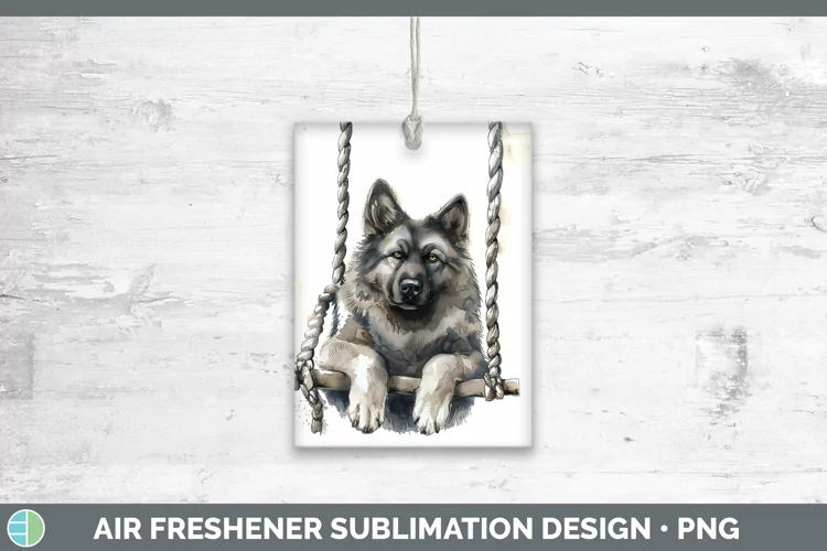 Swinging Dogs Norwegian Elkhound Dog Air Freshener Sublimati