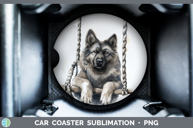 GorgeousSwinging Dogs Car Coaster design.