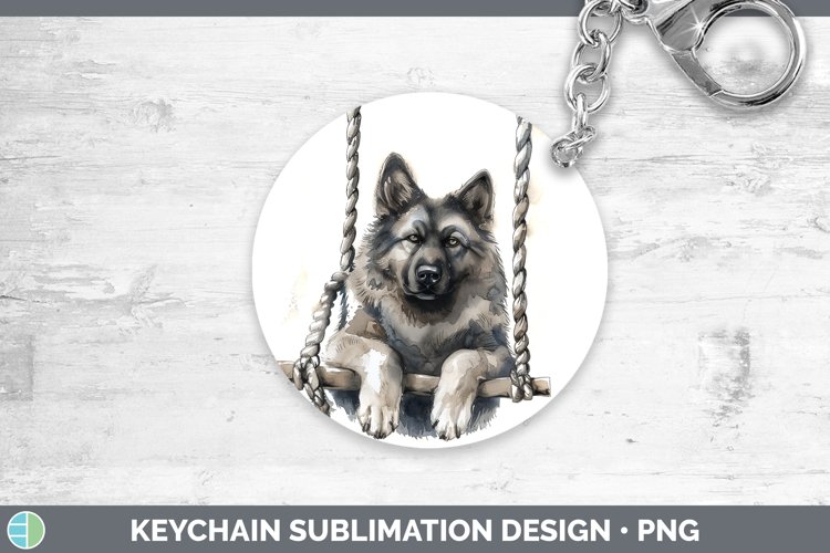 GorgeousSwinging Dogs Keychain design.