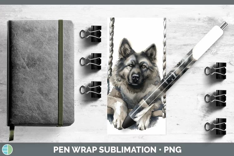 Swinging Dogs Norwegian Elkhound Dog Pen Wrap Sublimation Pe