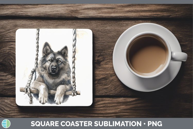 GorgeousSwinging Dogs Square Coaster design.