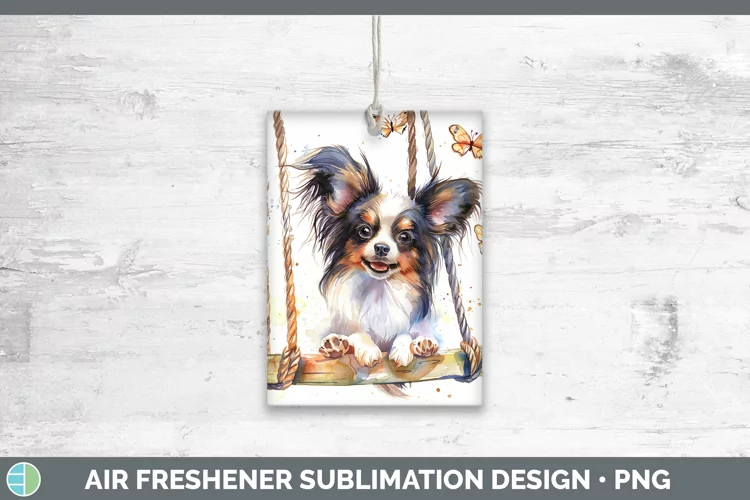 Swinging Dogs Papillon Dog Air Freshener Sublimation Car Fre