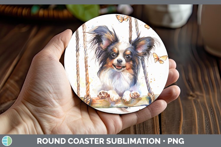GorgeousSwinging Dogs Round Coaster design.