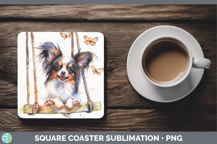 GorgeousSwinging Dogs Square Coaster design.