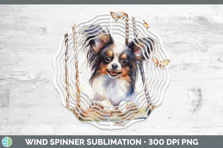 Swinging Dogs Papillon Dog Wind Spinner Sublimation Spinner