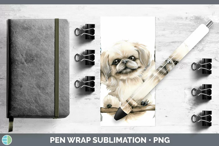 Swinging Dogs Pekingese Pen Wrap Sublimation Epoxy Pen Desig