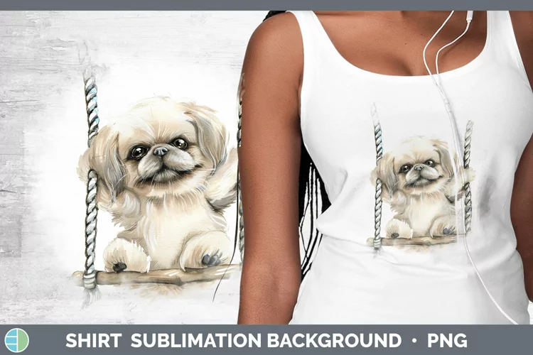 Swinging Dogs Pekingese Shirt Sublimation Sublimation Backgr