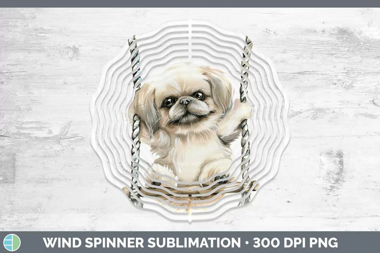Swinging Dogs Pekingese Wind Spinner Sublimation Spinner Des