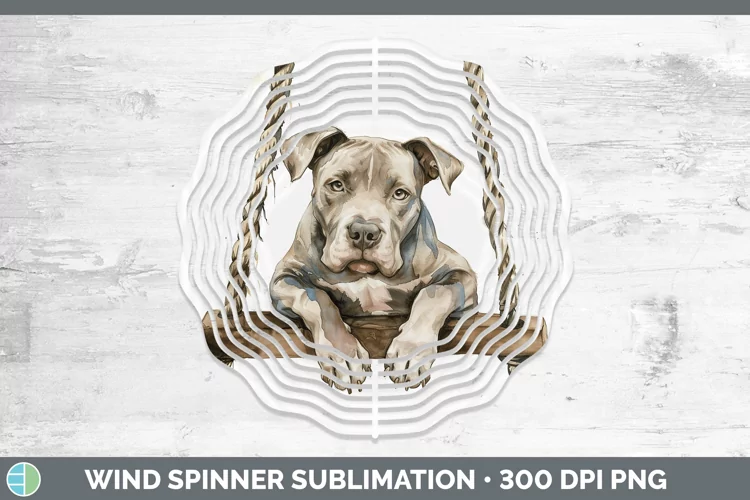 Swinging Dogs Pit Bull Wind Spinner Sublimation Spinner Desi