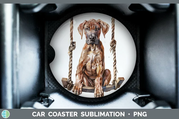 Swinging Dogs Rhodesian Ridgeback Car Coaster Sublimation Co
