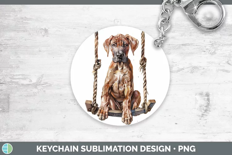 Swinging Dogs Rhodesian Ridgeback Keychain Sublimation Keyri