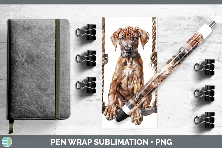 Swinging Dogs Rhodesian Ridgeback Pen Wrap Sublimation Epoxy
