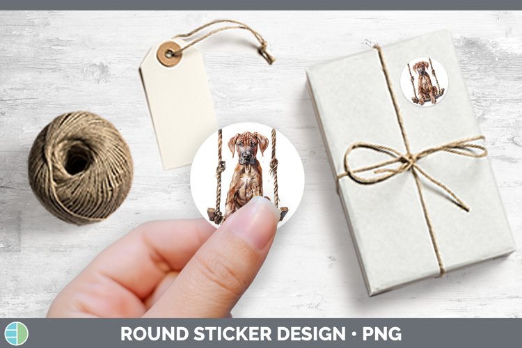 GorgeousSwinging Dogs Stickers design.