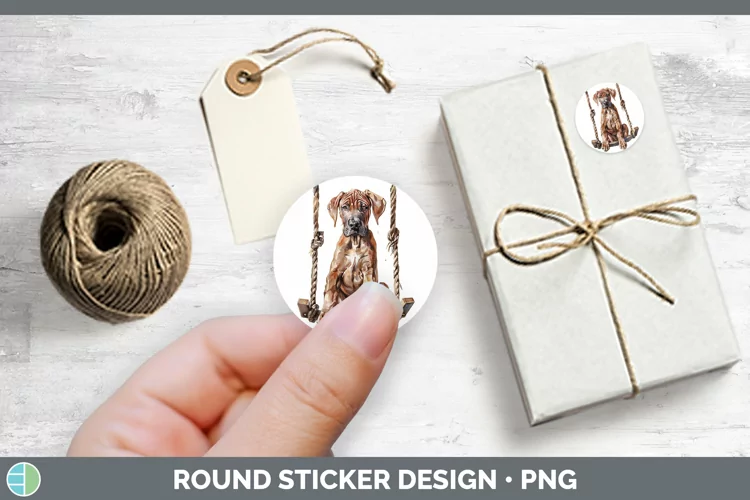 Swinging Dogs Rhodesian Ridgeback Stickers | Round Labels De