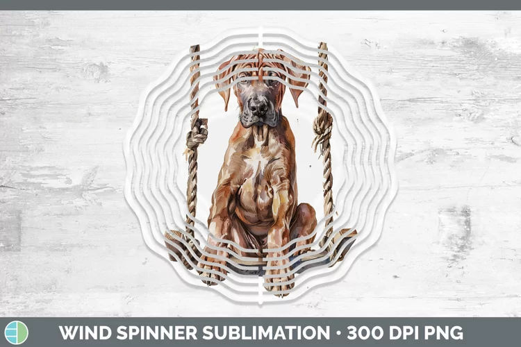 Swinging Dogs Rhodesian Ridgeback Wind Spinner Sublimation S
