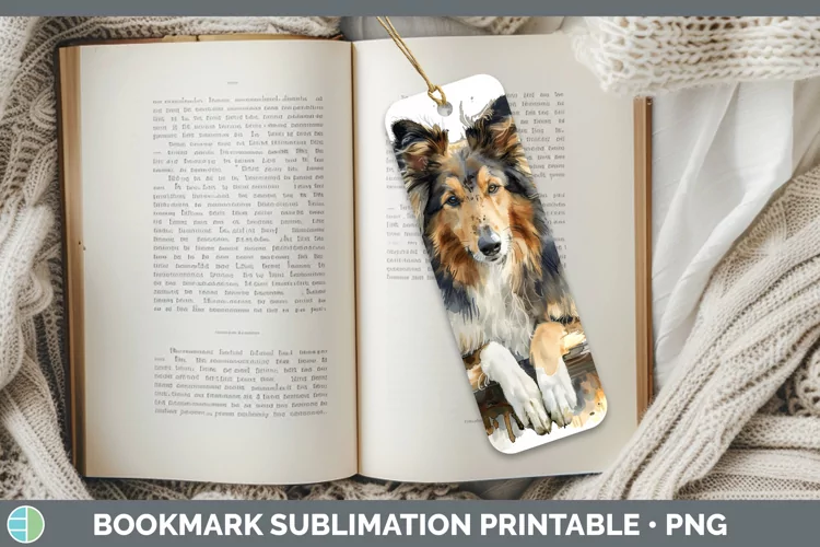 Swinging Dogs Rough Collie Bookmark Sublimation Printable De