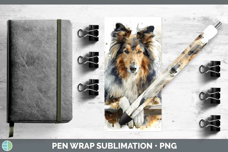 Swinging Dogs Rough Collie Pen Wrap Sublimation Pen Designs
