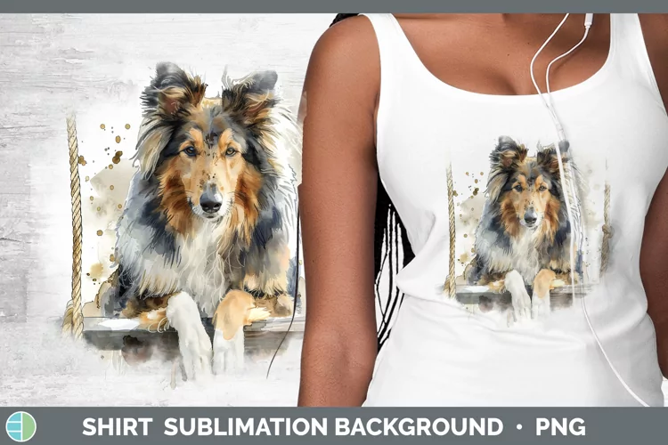 Swinging Dogs Rough Collie Shirt Sublimation Sublimation Bac