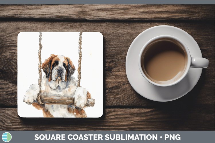 GorgeousSwinging Dogs Square Coaster design.