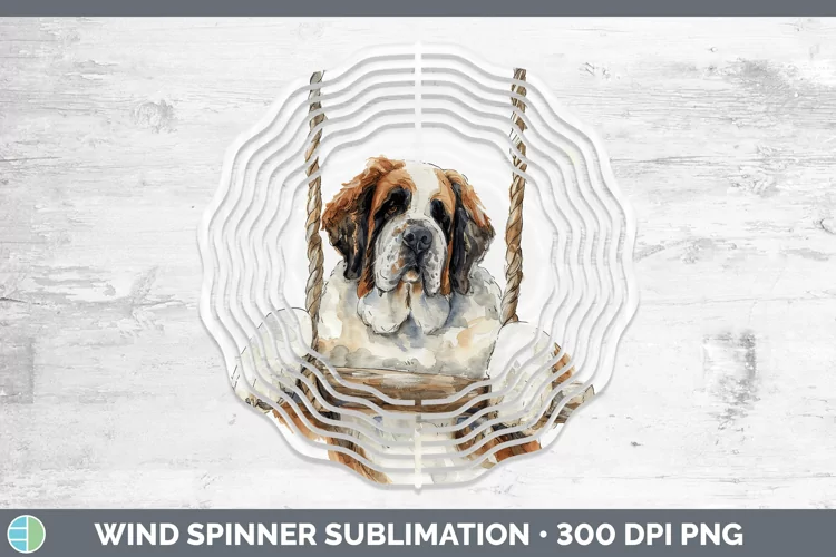 Swinging Dogs Saint Bernard Wind Spinner Sublimation Spinner