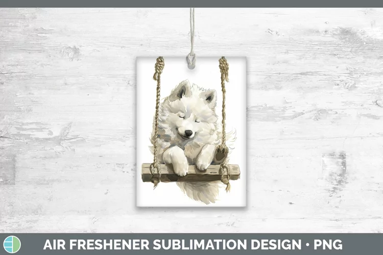 Swinging Dogs Samoyed Dog Air Freshener Sublimation Car Fres