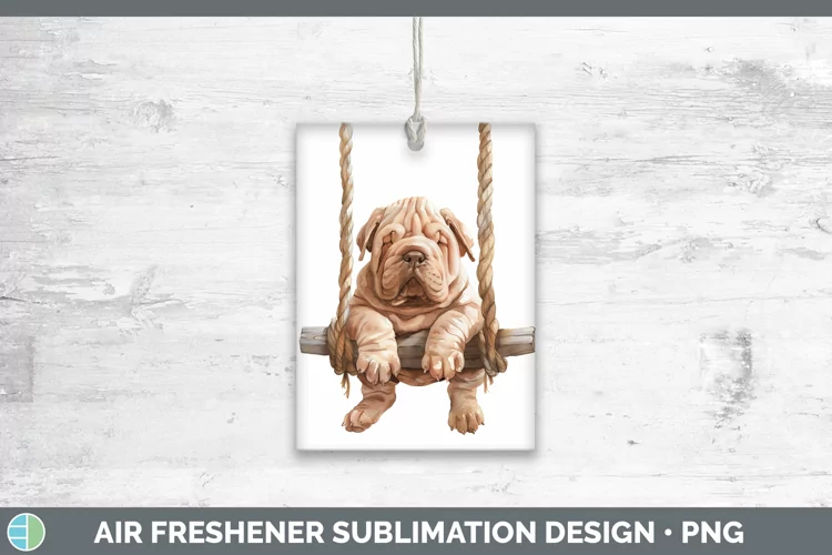 Swinging Dogs Shar Pei Air Freshener Sublimation Car Freshen