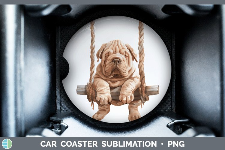 GorgeousSwinging Dogs Car Coaster design.