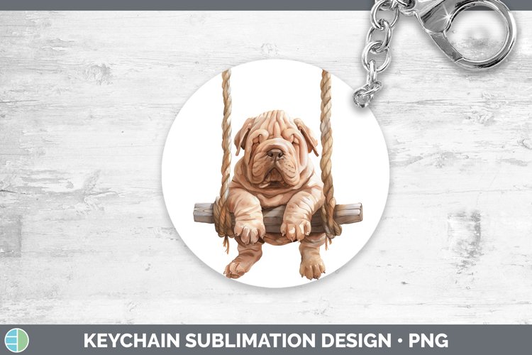 GorgeousSwinging Dogs Keychain design.