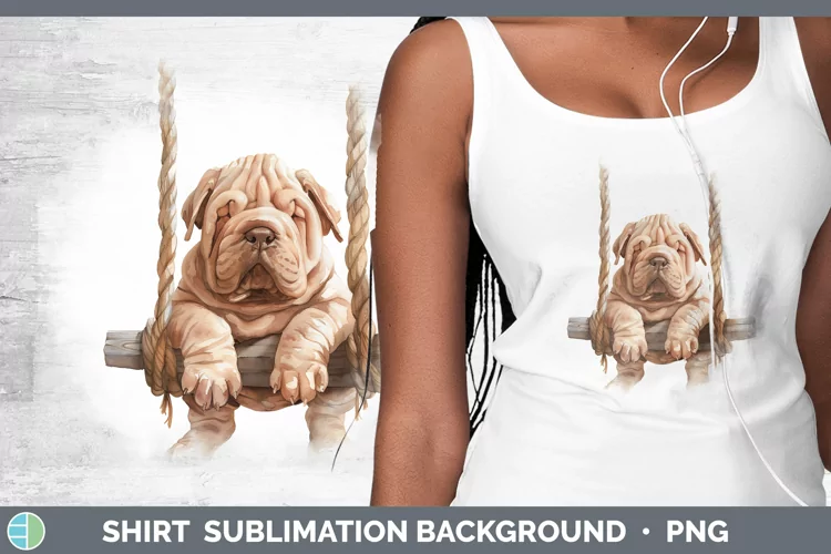 Swinging Dogs Shar Pei Shirt Sublimation Sublimation Backgro
