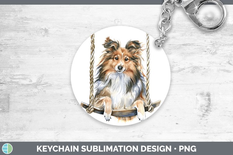 GorgeousSwinging Dogs Keychain design.