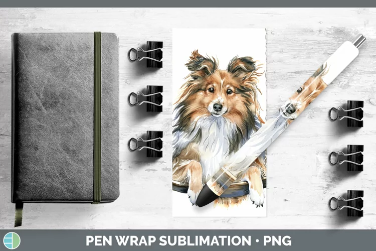Swinging Dogs Shetland Sheepdog Pen Wrap Sublimation Pen Des