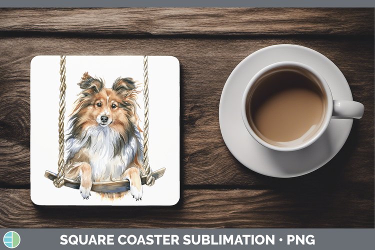 GorgeousSwinging Dogs Square Coaster design.