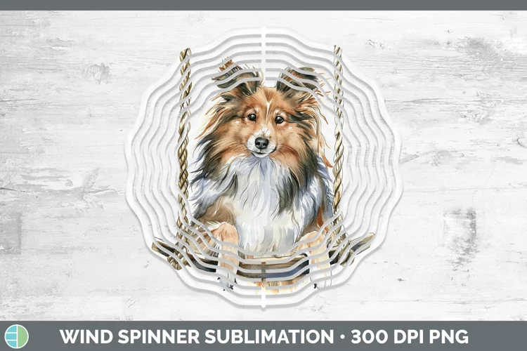 Swinging Dogs Shetland Sheepdog Wind Spinner Sublimation Spi