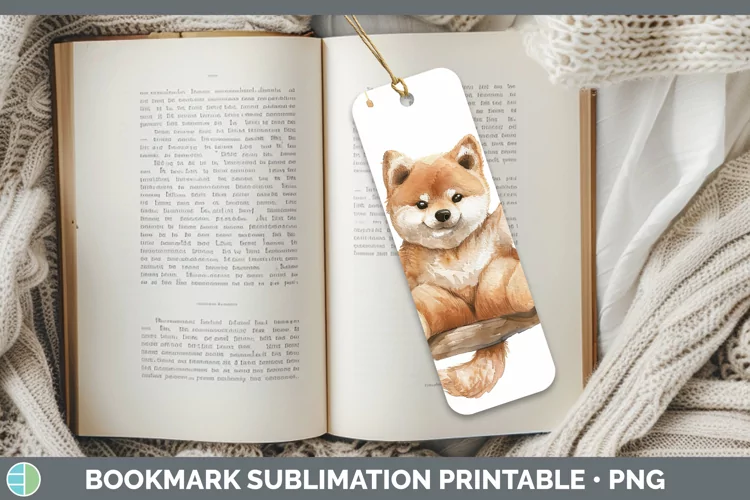Swinging Dogs Shiba Inu Bookmark Sublimation Printable Desig