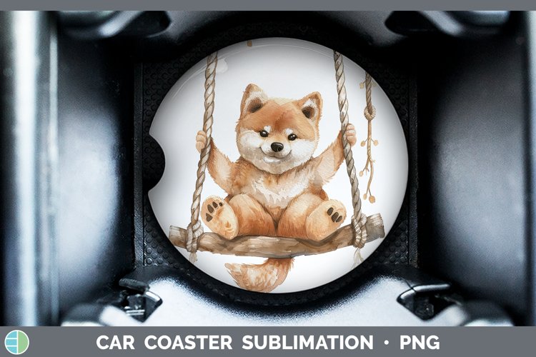 GorgeousSwinging Dogs Car Coaster design.