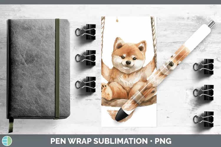 Swinging Dogs Shiba Inu Pen Wrap Sublimation Epoxy Pen Desig
