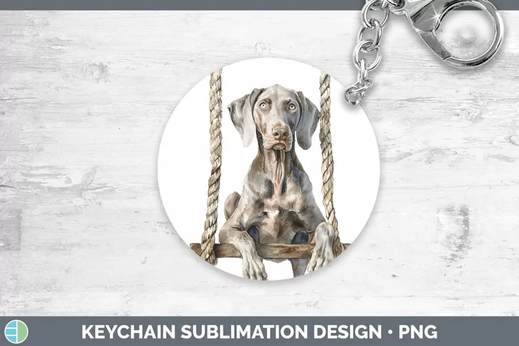 Swinging Dogs Weimaraner Keychain Sublimation Keyring Design