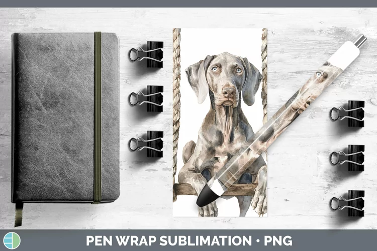 Swinging Dogs Weimaraner Pen Wrap Sublimation Epoxy Pen Desi