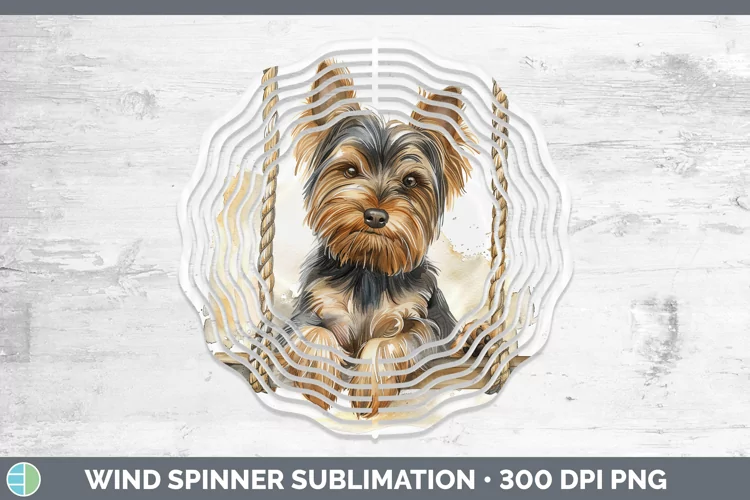 Swinging Dogs Yorkshire Terrier Wind Spinner Sublimation Spi