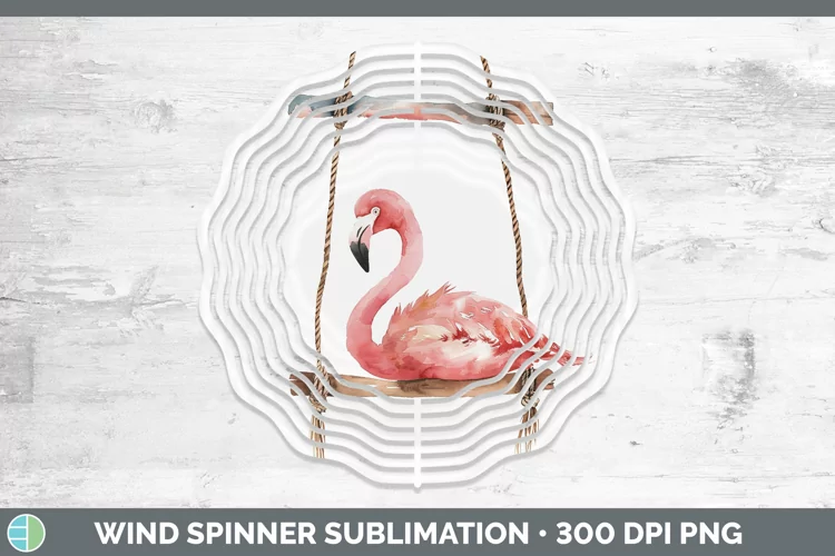 Swinging Flamingo Wind Spinner Sublimation Spinner Designs
