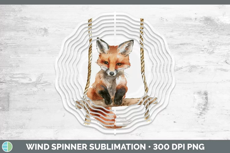Swinging Fox Wind Spinner Sublimation Spinner Designs